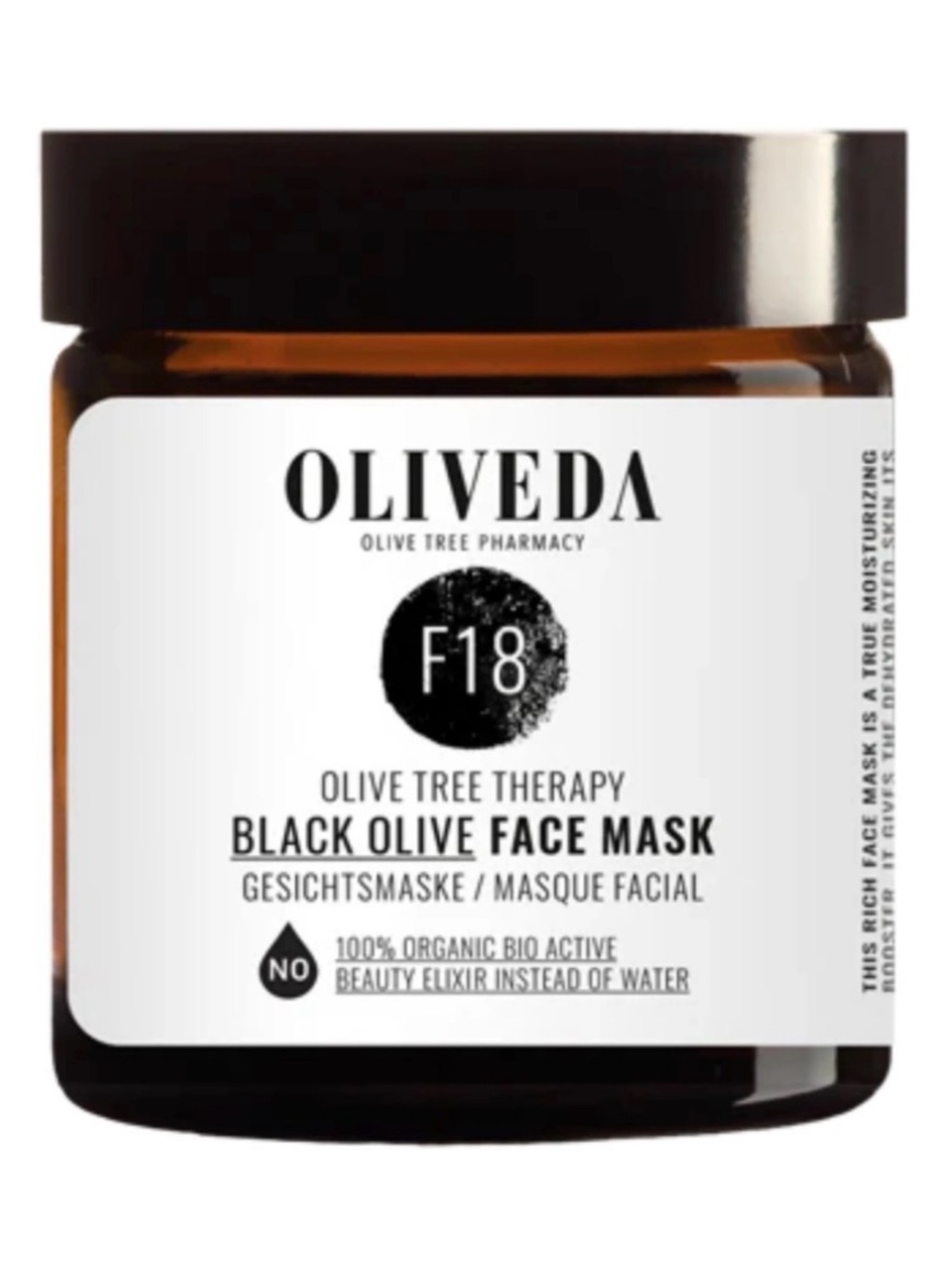 Oliveda F18 Black Olive Face Mask — Purifying Skincare (Black Jar)